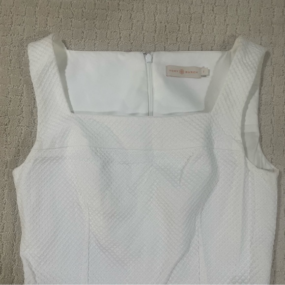 Tori Burch White Waffle Textured Pocket Dress Size 2 - Picture 7 of 8